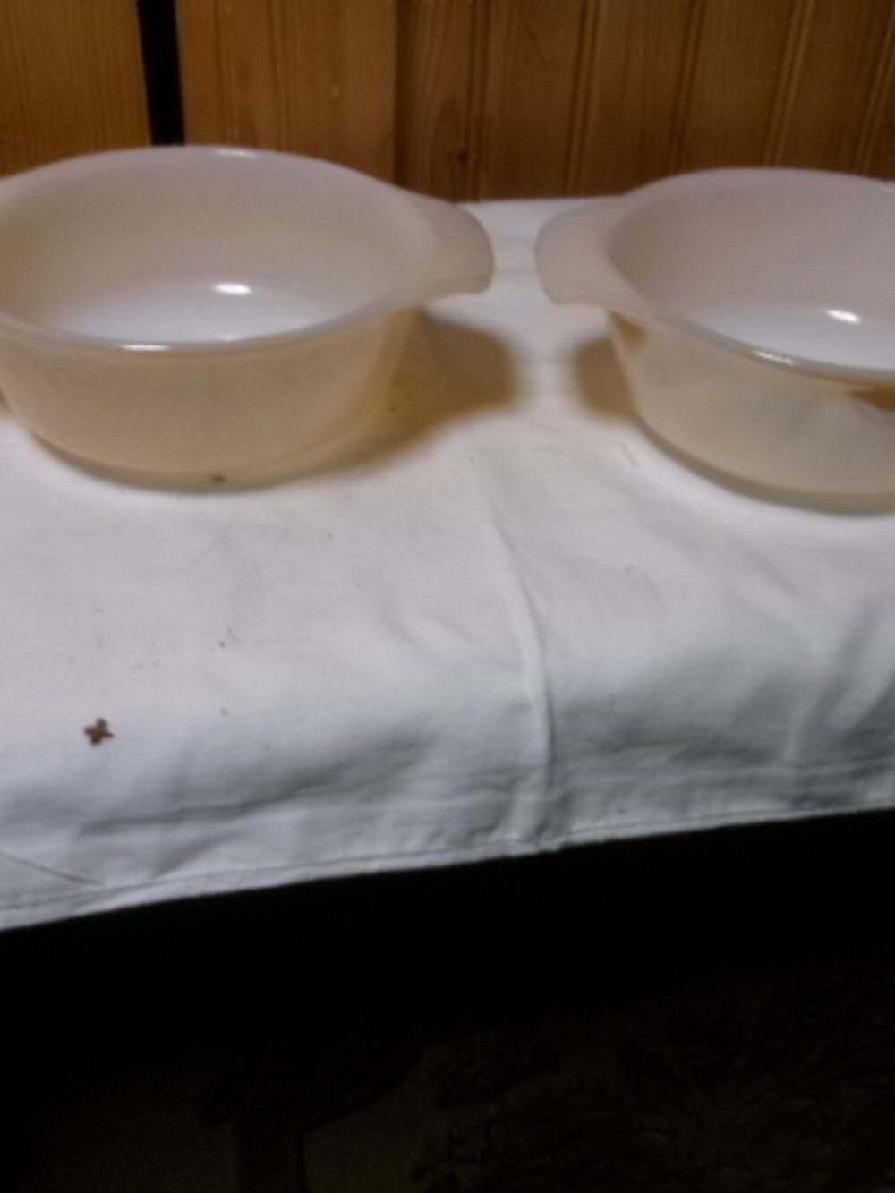2 vtg peach copper luster lug handles bowls 8 oz cereal soup chilli
